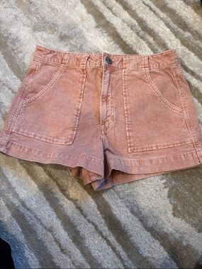 American Eagle Women's Pink Corduroy Utility Shorts